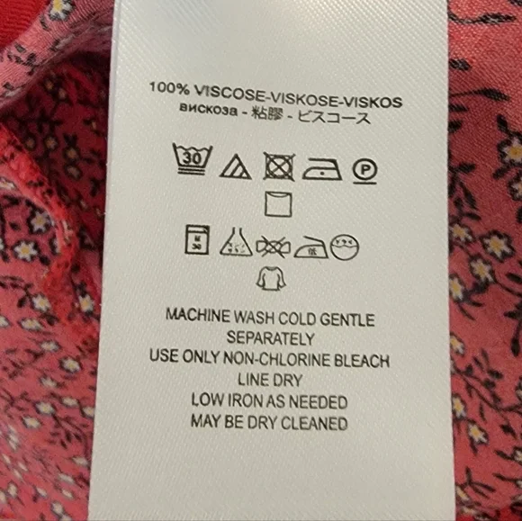 Free People Clara Red Floral Mini Tunic with White & Yellow Blooms Size Small - Picture 9 of 10